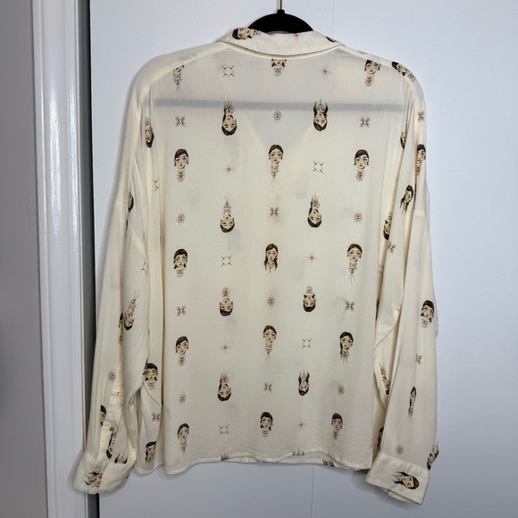 Johnny Was Schofield Button Down Shirt Faces Cream - Large - Picture 8 of 11